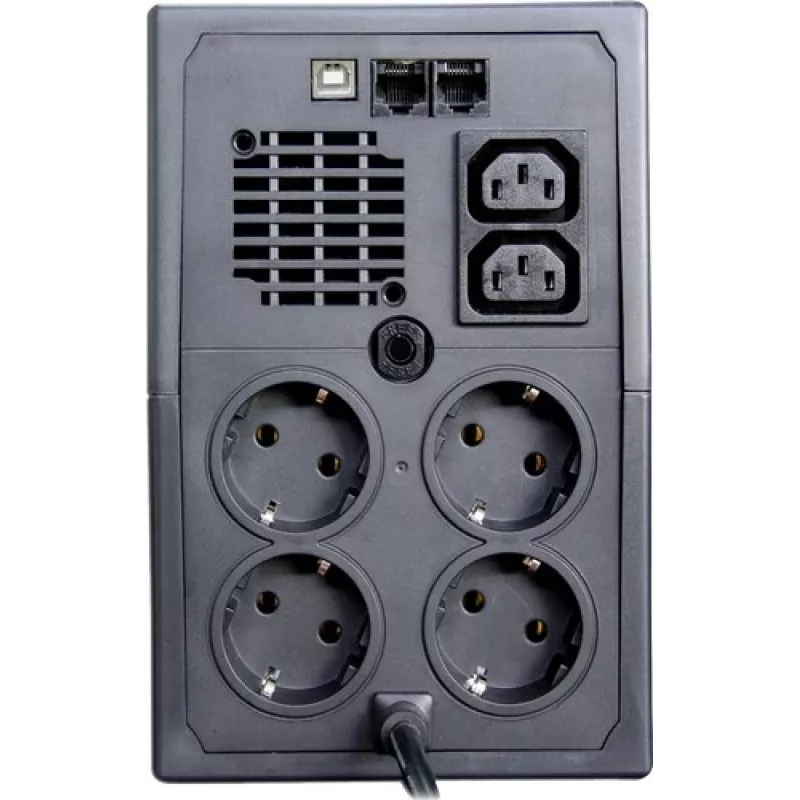 Uninterruptible power supply ORVALDI ID2K0CH line-interactive 2 kVA / 1200 W, 24 V, 9 Ah accu's, LCD, USB, compact zwart