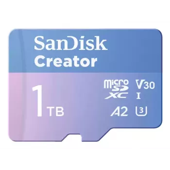 SanDisk Creator MicroSD geheugenkaart 1TB met hoge overdrachtssnelheden tot 190 MB/s