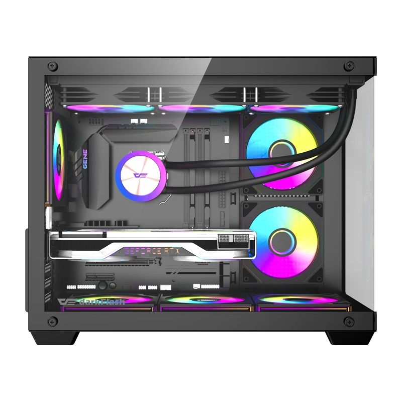 Computerbehuizing DarkFlash B275 PRO (zwart) met 6 voorgeïnstalleerde ventilatoren