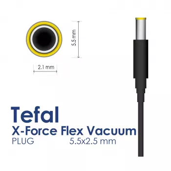 Akyga AK-PD-22 voeding voor Tefal / Rowenta X-Force Flex 29 V / 0,74 A, 21,46 W, 5,5 x 2,5 mm, 1,8 m, wit