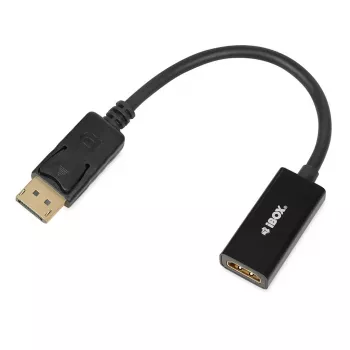 DisplayPort-naar-HDMI-kabeladapter IBOX iadp4k — DisplayPort (stekker) naar HDMI (bus), rechte stekker, 4K-ondersteuning, zilver