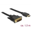 Videokabel-adapter DeLOCK 85583 1,5 m DVI-D HDMI Type-A zwart