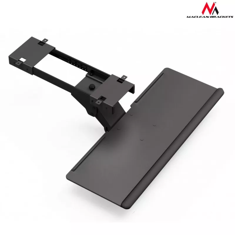 Maclean MC-757 toetsenbordlade onder het bureau, staal, max. 2 kg, zwart