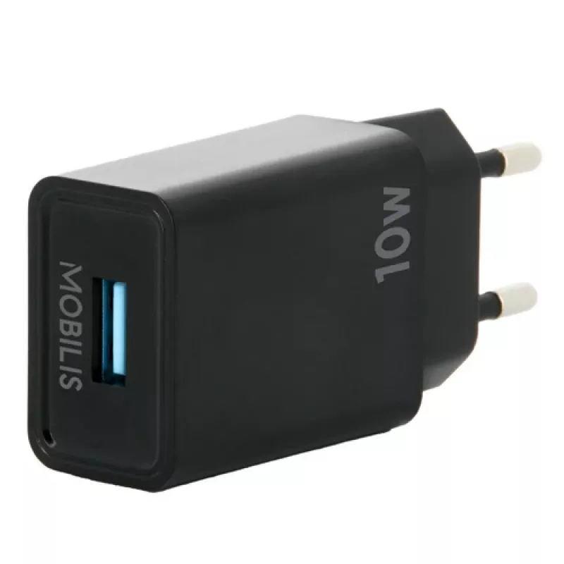 Mobilis - voeding - snel - 10,5 watt - QC (USB) - zwart - Europa (001360)
