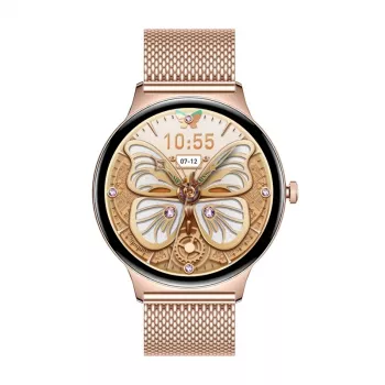 Smartwatch Colmi V89 roestvrij staal goud met Bluetooth en hartslagmeter