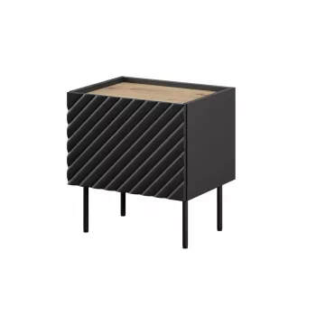 Nachtkastje Cama ONDA 50x40x54 cm zwart MDF/spaanplaat set van 2