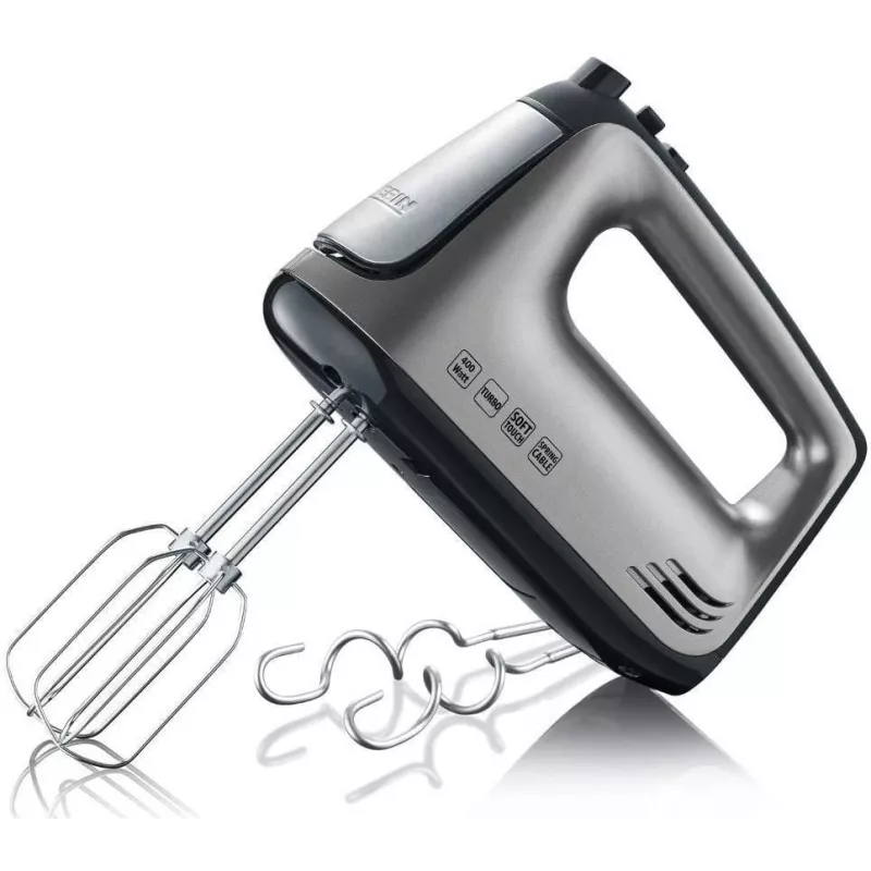 SEVERIN HM 3832 - handmixer - 400 W - grijs metallic/zwart/roestvrijstaal