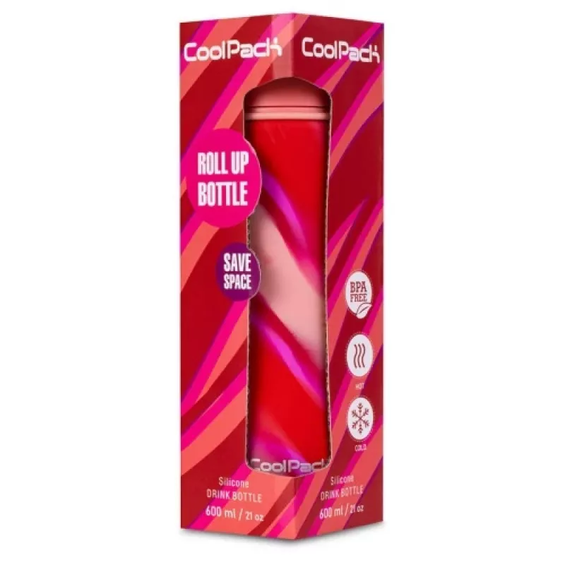 COOLPACK siliconen drinkfles Pump 600 ml meisjes roze