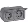 Legrand Plexo nieuw APWG Schuko 069742L stopcontact 2-voudig grijs IP 44 5 (069742L)