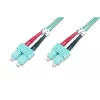 DIGITUS Professional - patchkabel - SC multimode (M) naar SC multimode (M) - 2 m - glasvezel - 50/125 micrometer - OM3 - halogeenvrij - aquamarijn