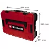 Einhell 4540019 E-Case S-F systeemkoffer met rasterschuim, spatwaterbestendig, polypropyleen, draagvermogen 25 kg, zwart/rood