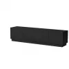 TV-kast cama meble LIVERTI 2000x420x480 mm, zwart spaanplaat bovenblad, zwart frame