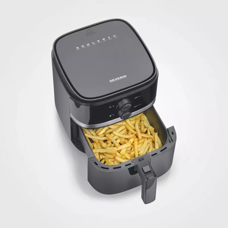 Heteluchtfriteuse Severin FR 2452 4,3 L 1500 W zwart zilver