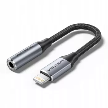 Audio-adapter Vention Lightning naar 3,5 mm BMBHA, Lightning naar 3,5 mm bedrade adapter met 0,1 m kabel, grijs