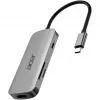 Acer HP.DSCAB.018 7-in-1 USB-C-dongle, 3x USB-A 5 Gb/s, HDMI 4K 60 Hz, SD/microSD, 100 W PD, zilver