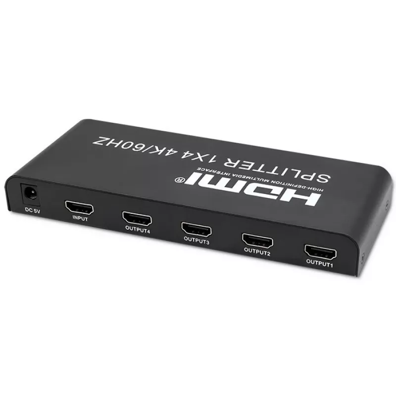 Qoltec 51799 actieve HDMI-splitter 4 x HDMI 4K x 2K | 6 Gb/s | 60 Hz