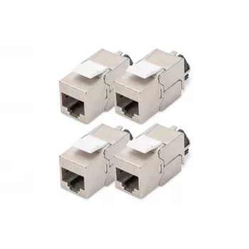 Digitus Cat. 6A keystone-module afgeschermd 4 stuks zilver RJ-45