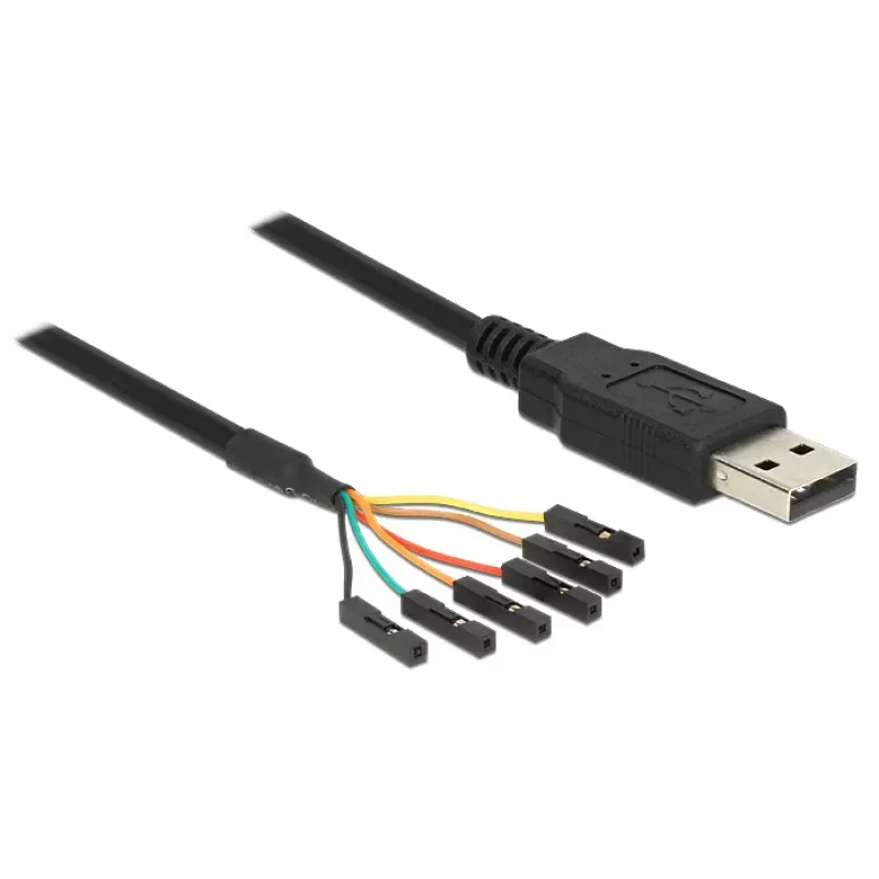 USB-kabel DeLOCK 1,8 m USB2.0-A/TTL 6-polig zwart