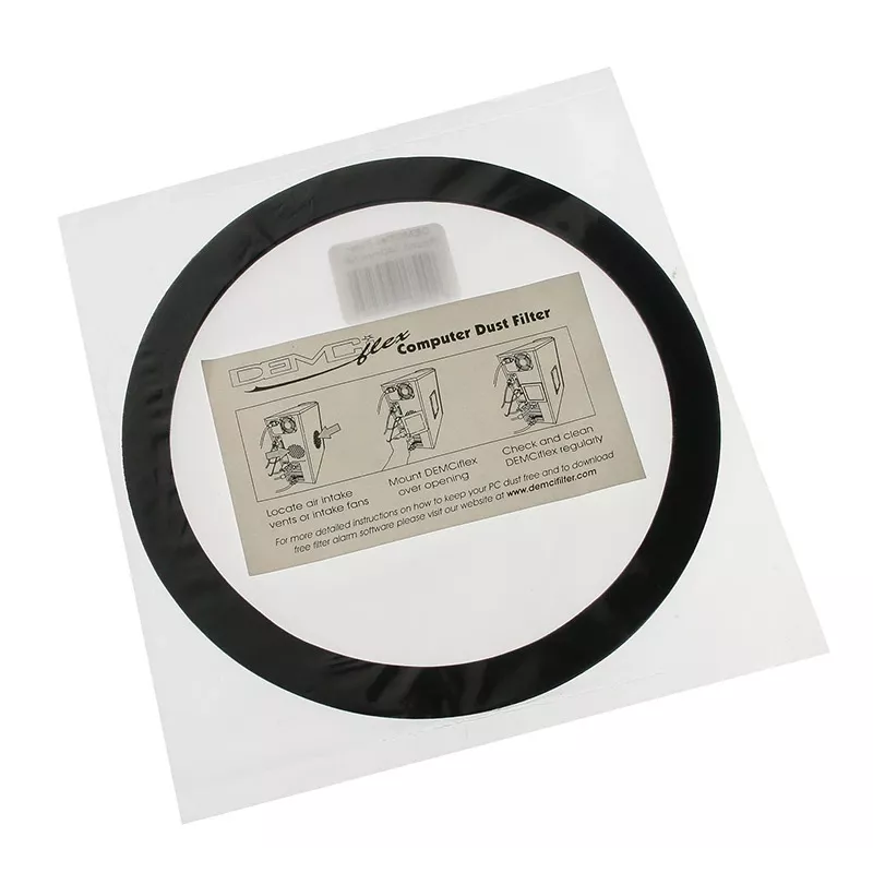 Stoffilter DEMCiflex 140 mm rond – zwart/wit voor behuizingsventilator