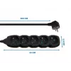 Stekkerdoos ESPERANZA ELK208K — 5 stopcontacten, 3 m kabel, zwart