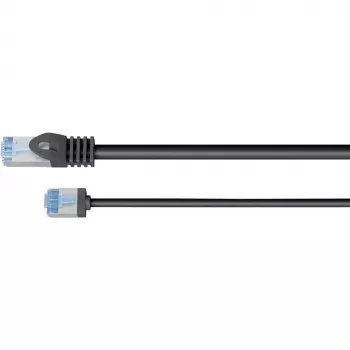 Goobay ultra-flexibele CAT 6A patchkabel slank U/FTP zwart – extra korte stekker (74318)