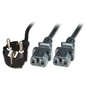 Microconnect PE011318 stroomkabel zwart 1,8 m netstekker type F 2 x C13-koppeling