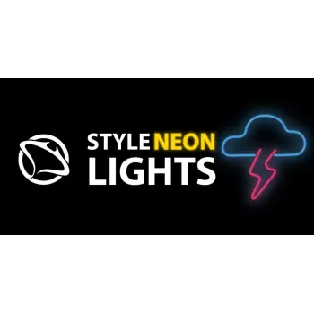 Neonlicht MANTA SNL71BL wolk met bliksem blauw‑roze – decoratief LED-neonbord