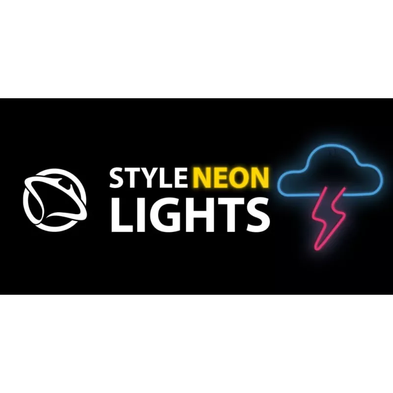 Neonlicht MANTA SNL71BL wolk met bliksem blauw‑roze – decoratief LED-neonbord