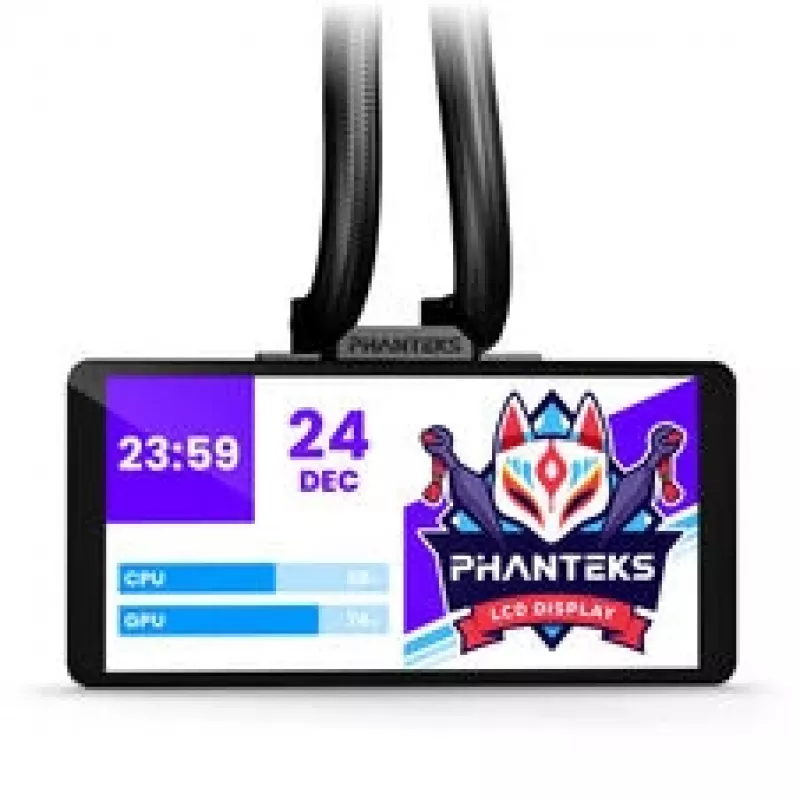 Phanteks Glacier One 360M25 LCD AiO-vloeistofkoeling, 6 inch display - 360 mm, zwart