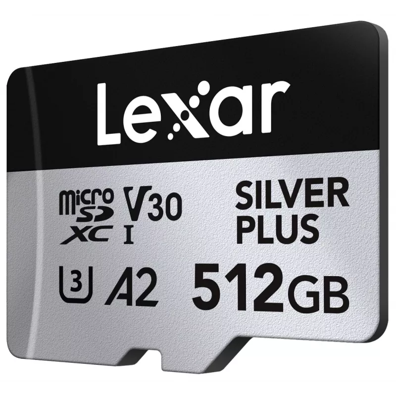 Flashgeheugen Lexar 512 GB UHS-I microSDXC SILVER PLUS