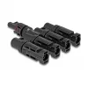 Zonnepaneel-stekkerconnector DeLOCK DL4 1 x bus naar 4 x stekker zwart