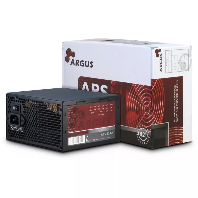Inter-Tech Argus APS voeding 620 W 20+4 pin ATX ATX zwart