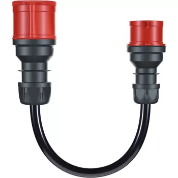 Adapter voor Gemini flex 22 kW CEE rood draaistroom 32A > CEE rood 16A zwart 30cm
