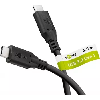 Goobay USB-C-kabel USB 3.2 60 W 5 Gbit/s Power Delivery 3 m - -stekker> (74729)
