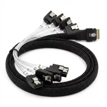Interne kabel BROADCOM x8 8654 naar 8×1 SATA, 1 m lengte