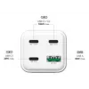 MediaRange MRMA124 mobiele oplader 100W AC, 3x USB-C, 100–240V ingang, 1,5 m kabel, wit