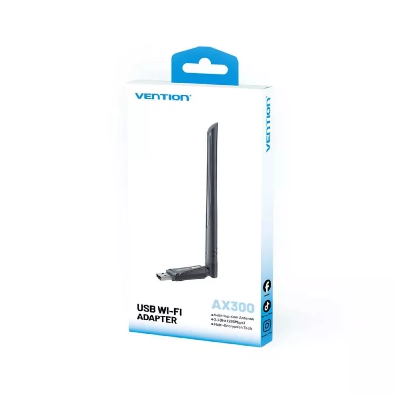 Vention AX300 USB Wi-Fi 6 2,4GHz BK netwerkkaart