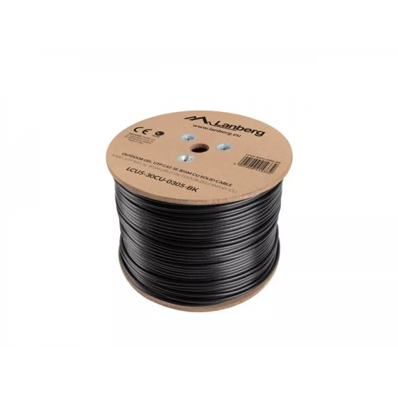 Lanberg LCU5-30CU-0305-BK netwerkkabel 305 m Cat5e U/UTP (UTP) zwart (LCU5-30CU-0305-BK)
