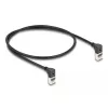 Netwerkkabel DeLOCK RJ45 Cat.6A S/FTP slank 90° omhoog 0,5 m zwart