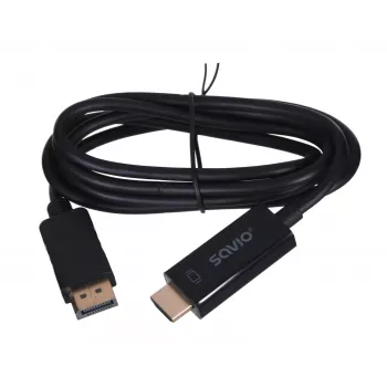 SAVIO videokabel-adapter DisplayPort naar HDMI Type A CL-56, 1,5 m, zwart