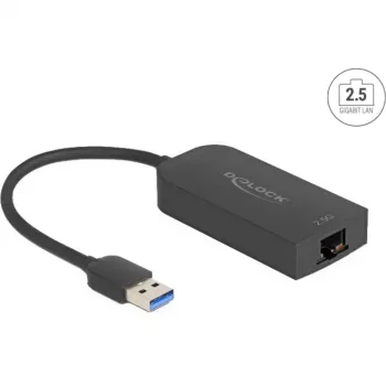 DeLOCK 66045 adapter USB 5 Gbps Type-A naar 2,5 Gigabit LAN RJ45 zwart