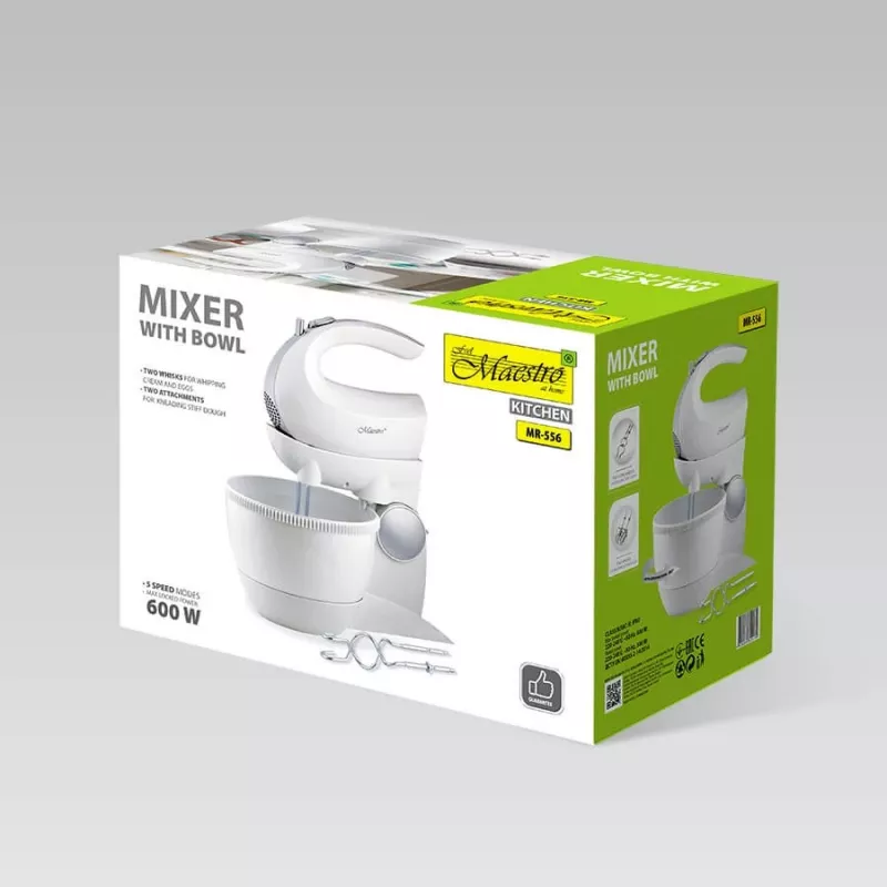 Mixer met roterende kom Maestro MR-556 — staande planetaire mixer, roterende RVS-kom, meerdere snelheden