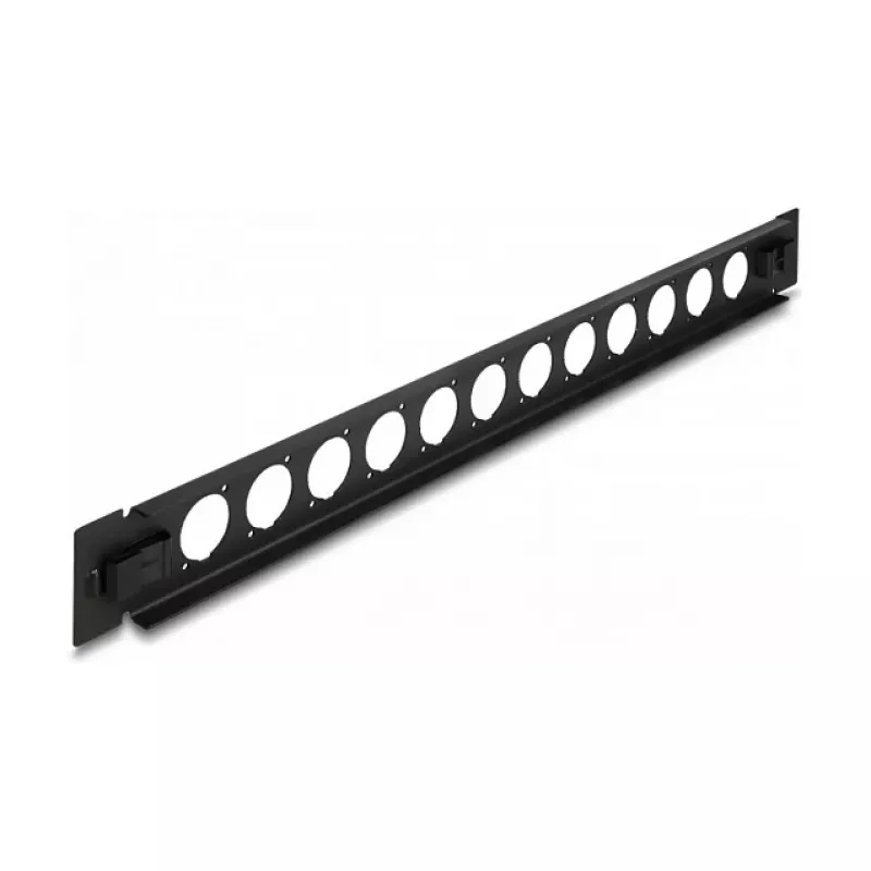 Patchpaneel DeLOCK 19 inch D-type 12 poorten gereedschapsloos zwart