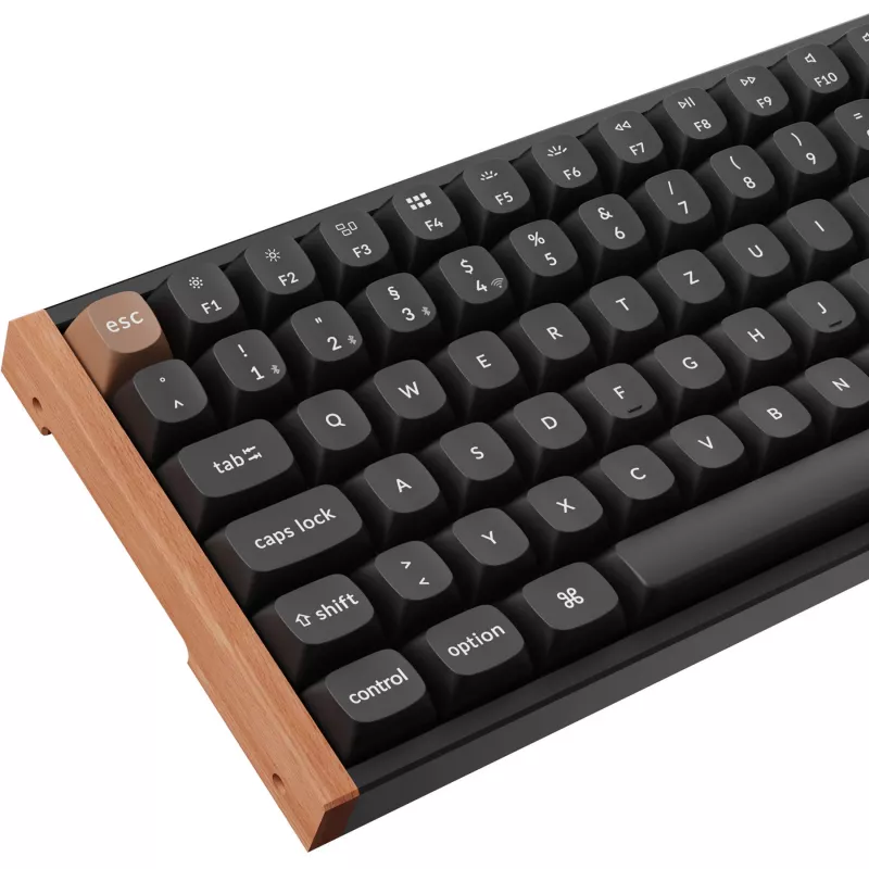 Keychron K2 HE (zwart/hout, DE-layout, Gateron Double-Rail Magnetic Nebula, aluminium frame)