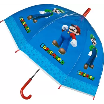 Paraplu (handmatig) Kids Euroswan Super Mario — transparant doek, kindermaat