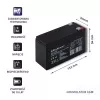 UPS-accu QOLTEC 53031 12V 9Ah groen, 152×94×65 mm, 2,35 kg
