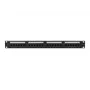 Patchpanel 1U LANBERG PPUA-1024-B, 24 poorten, Cat6a, U/UTP, 1U rack, diepte 102 mm, metaal, zwart