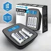 everActive NC-1000M V2 batterijlader, Ni-MH, 4 sleuven AA/AAA, USB-C, zwart