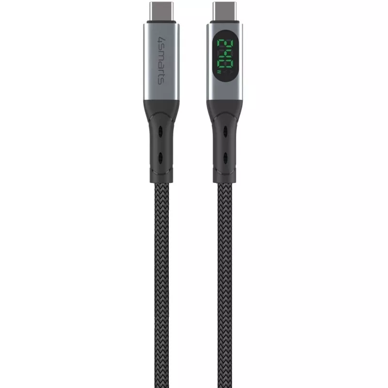 USB-kabel 4smarts 541438 USB4 Gen 2x2 1,5 m USB-C zwart grijs