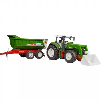 Voorladerkipper-aanhanger BRUDER BR-03452 voor tractor Roadmax – speelgoedaanbouwdeel, compatibel met Roadmax-tractoren